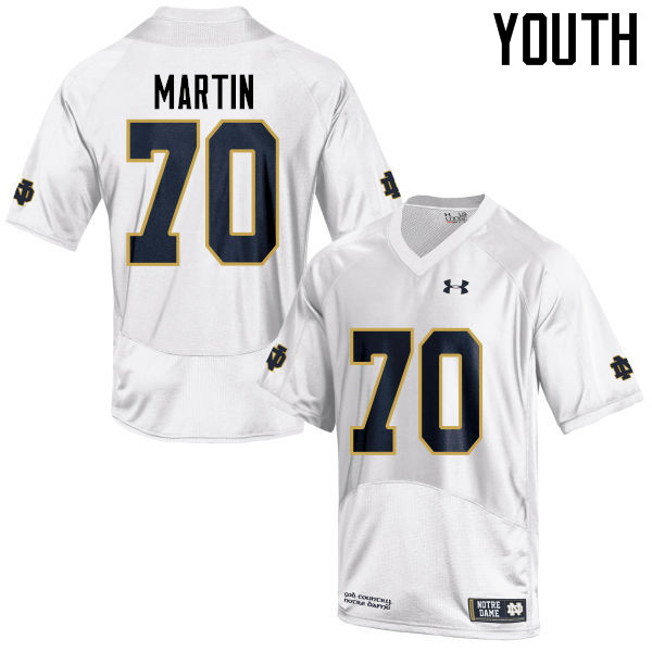 Youth NCAA Notre Dame Fighting Irish #70 Zack Martin Stitched College Under Armour Authentic White Football Jersey XG10L87HG